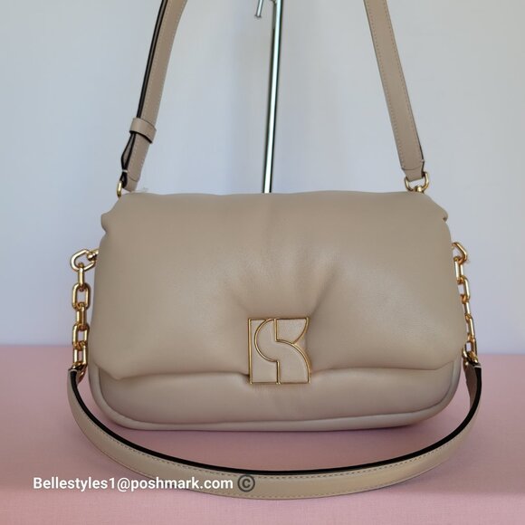 KATE SPADE Dakota Puffy Smooth Leather Convertible Crossbody Bag- Feather🎈$248